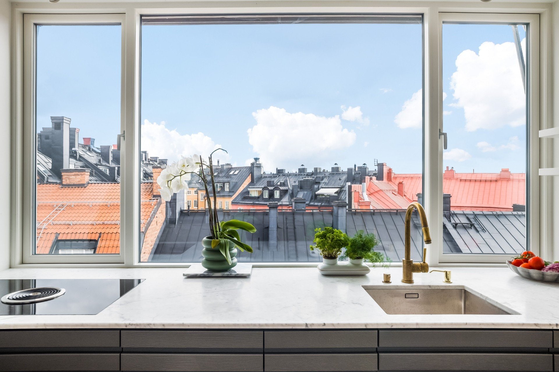 Kök med takåkning över Stockholms tak